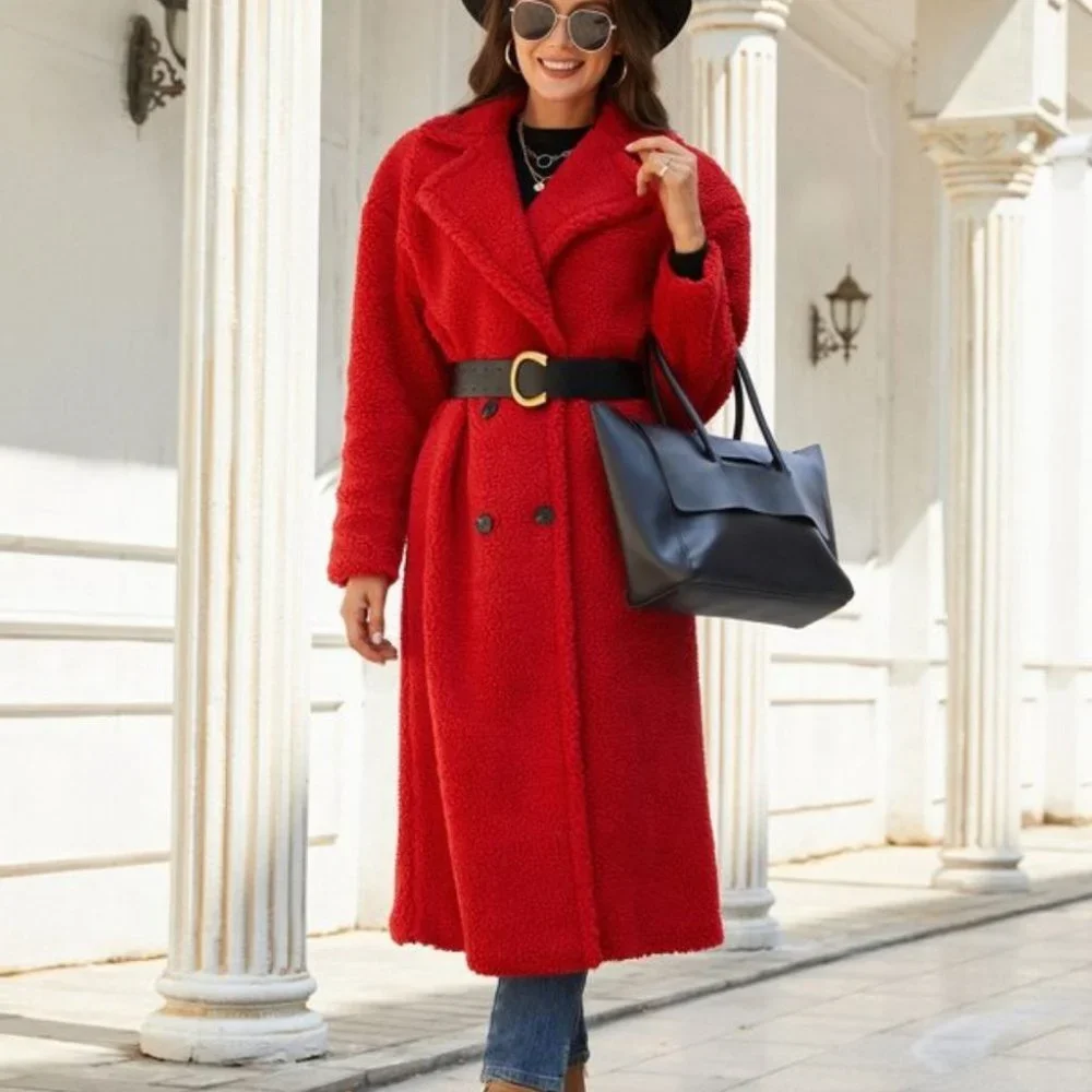 LADY IN RED Faux sherpa Teddy Coat - Picture 8 of 11